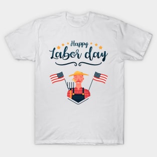 Happy Labor Day, American Flag Labor Day,Military,Patriotic, American Flag Gift, Graphic Tee, Merica, Labor Day T-Shirt